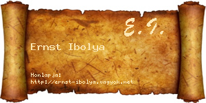 Ernst Ibolya névjegykártya
